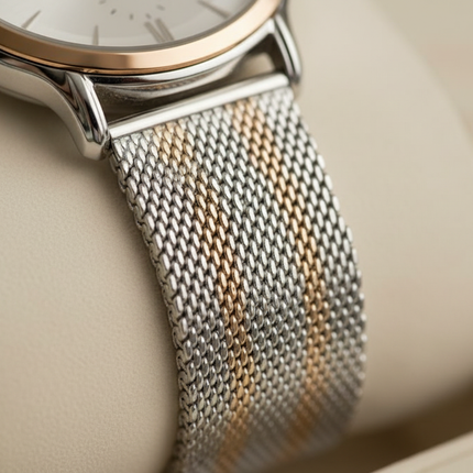 Dettaglio bracciale mesh acciaio