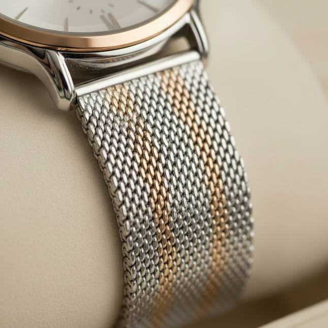 Dettaglio bracciale mesh acciaio