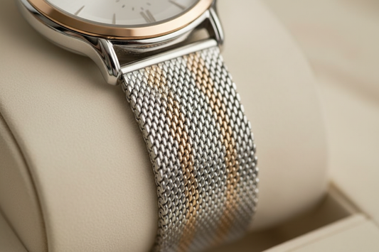 Dettaglio bracciale mesh acciaio