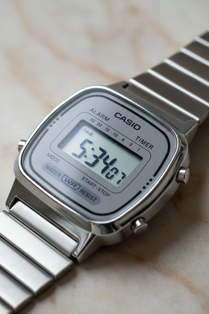 Dettaglio display digitale LCD chiaro