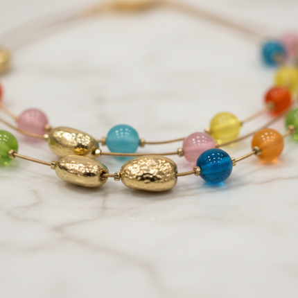 Dettaglio perle multicolore