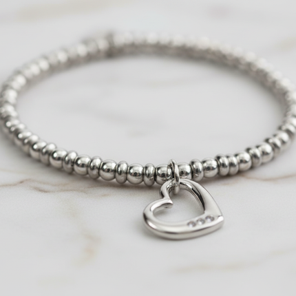 Ciondolo cuore bracciale 2JEWELS - dettaglio cristalli e design romantico