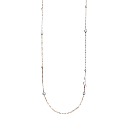 Collana Donna Guess Acciaio Dorato Cristalli Logo UBN84079