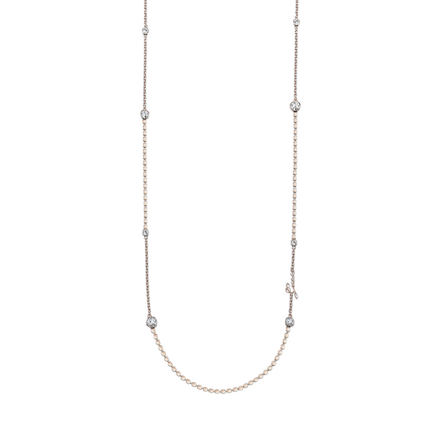 Collana Donna Guess Acciaio Dorato Cristalli Logo UBN84079