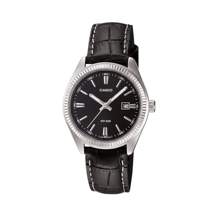 Orologio Donna CASIO LTP-1302L-1A Pelle Analogico Classico Nero 50m