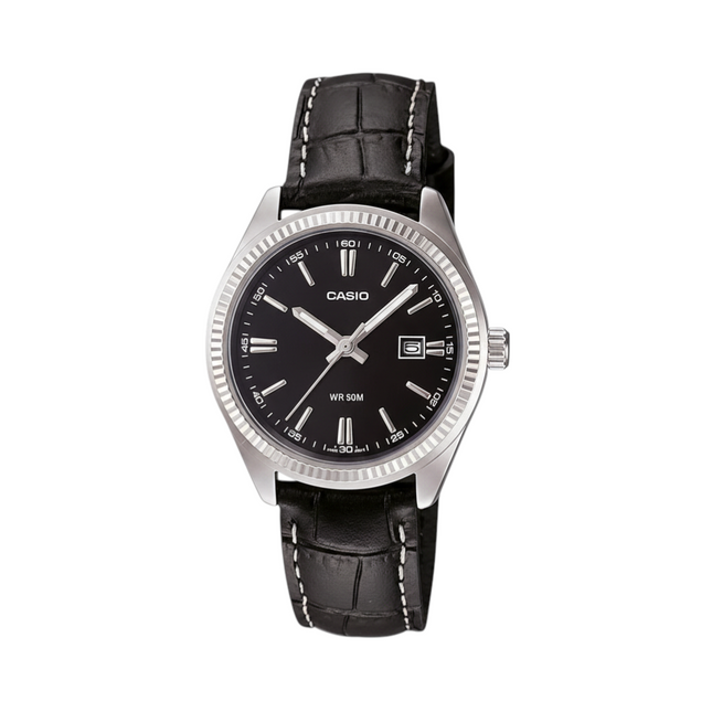 Orologio Donna CASIO LTP-1302L-1A Pelle Analogico Classico Nero 50m