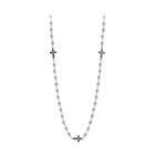 Collana Rosario Uomo 2Jewels 251678 Acciaio Bicolore Grani Oro Croce Silver