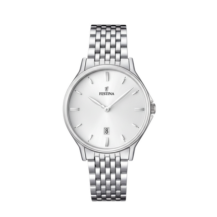 Orologio Uomo Festina F16744 Acciaio Quarzo Data 40mm 3ATM Bianco Blu