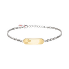Bracciale Donna Sector SZS56 Acciaio Bicolore Piastrina Cuori Incisi