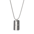 Collana Uomo Bikkembergs BANP01WB Acciaio Piastrina Logo Diamante 0,01ct