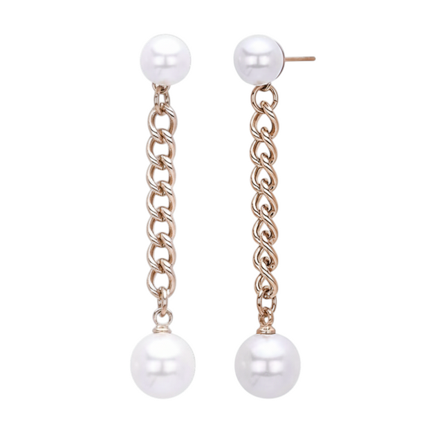 Orecchini 2JEWELS Donna Pendenti Acciaio Rosé Perla 261309