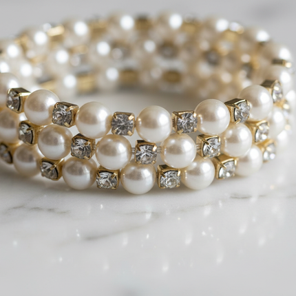 Costruzione elastica bracciale perle artigianalità