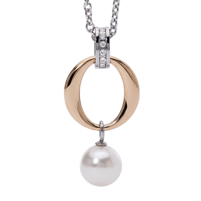 Girocollo Donna 2Jewels 251831 Acciaio PVD Rose Gold Ciondolo Oro Perla