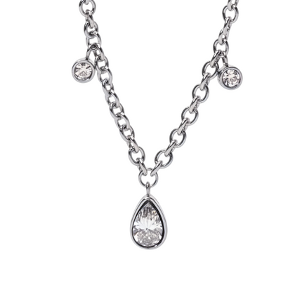 Girocollo Donna 2Jewels 251827 Acciaio 316L Cristalli Ciondoli Goccia Elegante