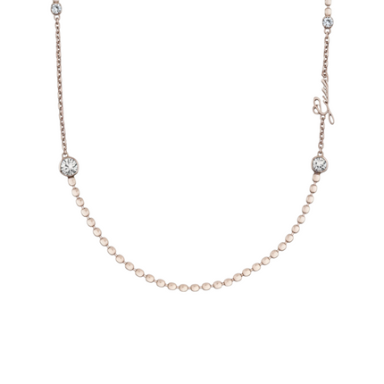 Collana Donna Guess Acciaio Dorato Cristalli Logo UBN84079