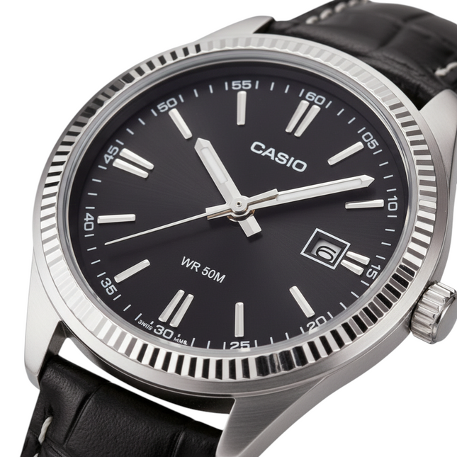Orologio Donna CASIO LTP-1302L-1A Pelle Analogico Classico Nero 50m