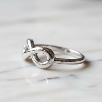 Vista laterale profilo infinito anello donna 2Jewels acciaio