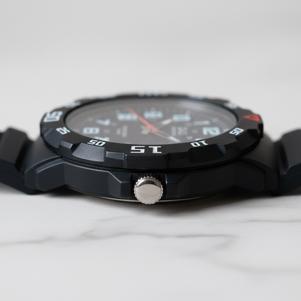 Dettaglio cassa laterale corona costruzione resistente acqua 10 bar