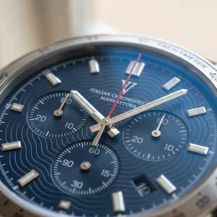 LORENZ 30215BB - Macro dettaglio quadrante blu guilloché