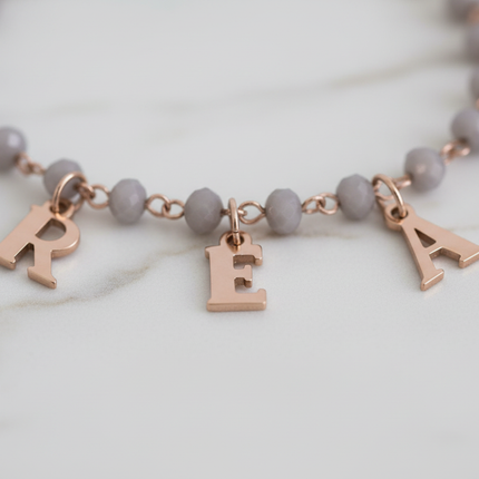 Macro lettere DREAM oro rosa con stelle bracciale motivazionale 2JEWELS 232052