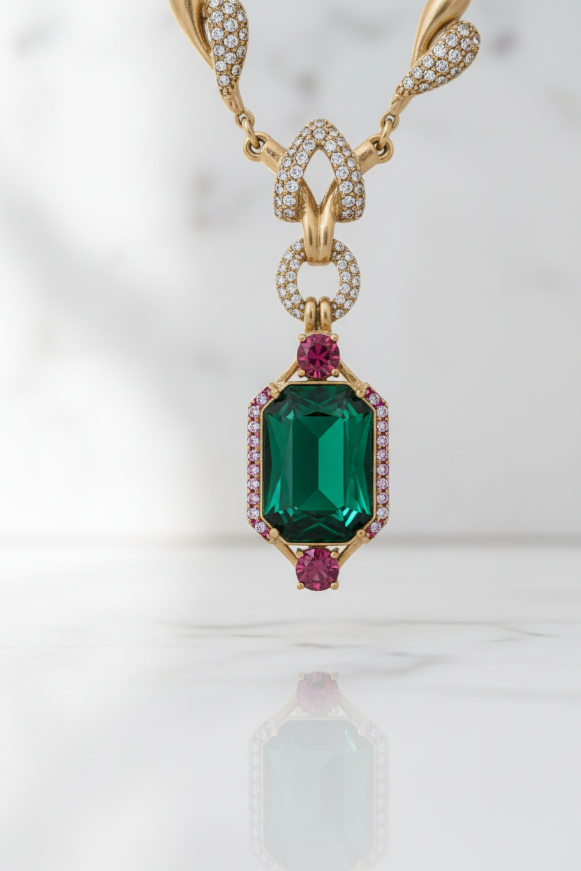Dettaglio Gemme Smeraldo e Rubino