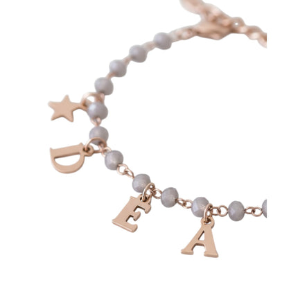 Texture sfere vetro colorato grigio rosa pastello bracciale donna 2JEWELS