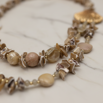 Dettaglio multifilo pietre naturali boho chic