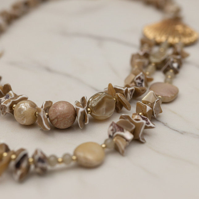 Dettaglio multifilo pietre naturali boho chic