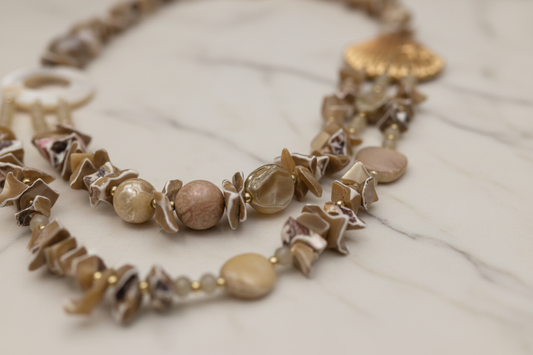 Dettaglio multifilo pietre naturali boho chic