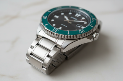 Dettaglio ghiera turchese rotante Casio