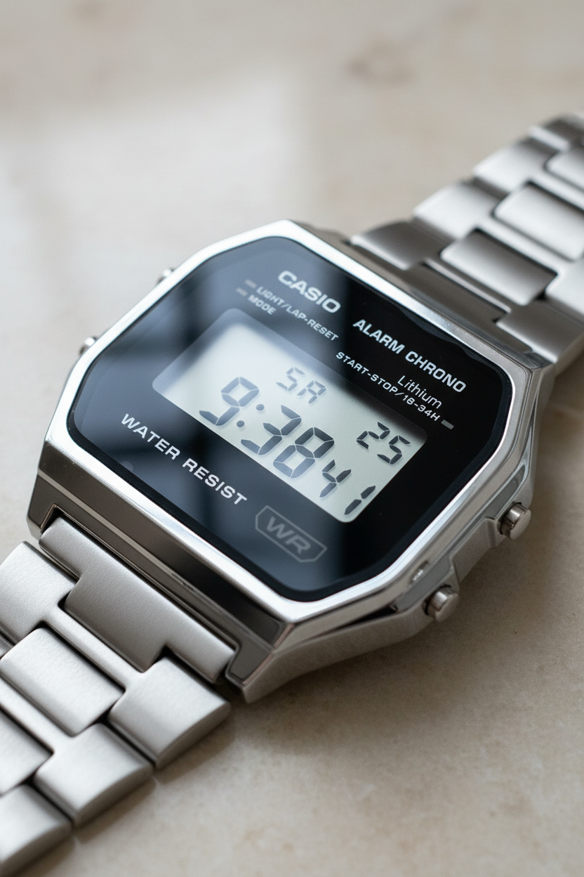 Dettaglio display digitale LCD Casio