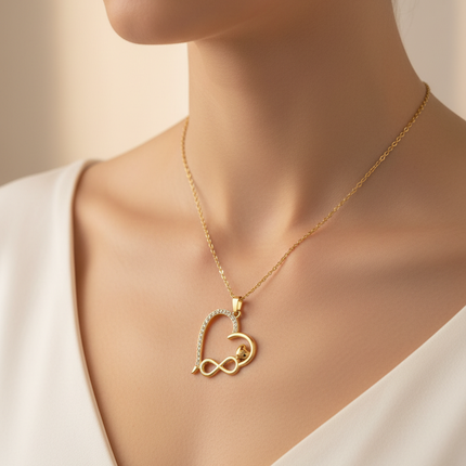 Girocollo cuore infinito donna indossato romantico