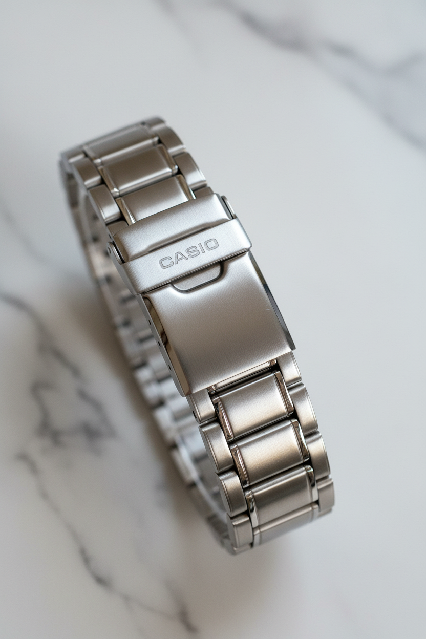 Dettaglio bracciale acciaio Casio