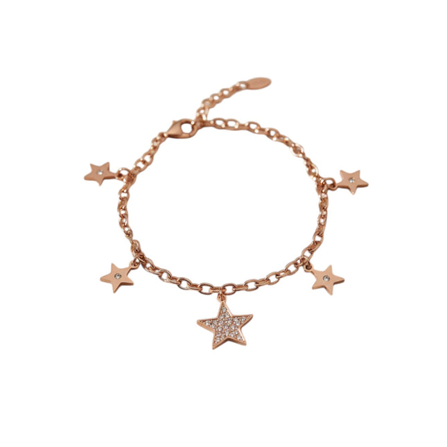 Catena oro rosa bracciale 2JEWELS - ciondoli stelle design celestiale