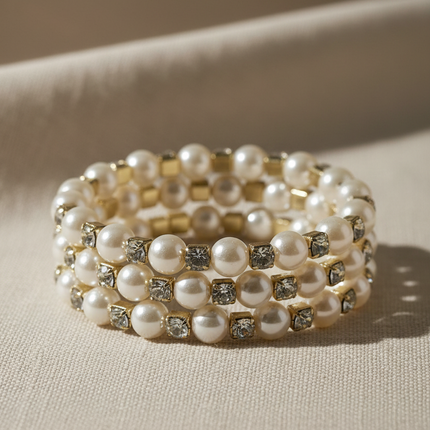 Fotografia editoriale bracciale perle luxury