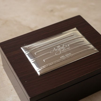 Close-up placca argento 925