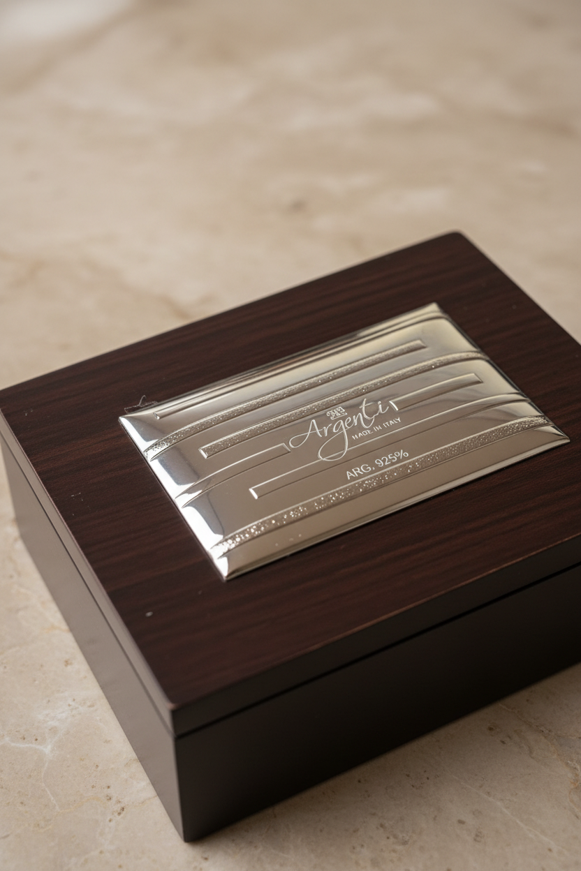 Close-up placca argento 925