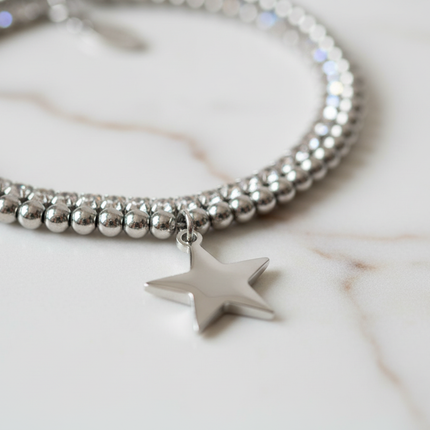 Ciondolo stella bracciale 2JEWELS - dettaglio chiusura toggle e tag brand