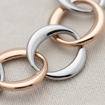 Dettaglio macro maglie circolari bracciale 2JEWELS 232351 finitura PVD rose gold