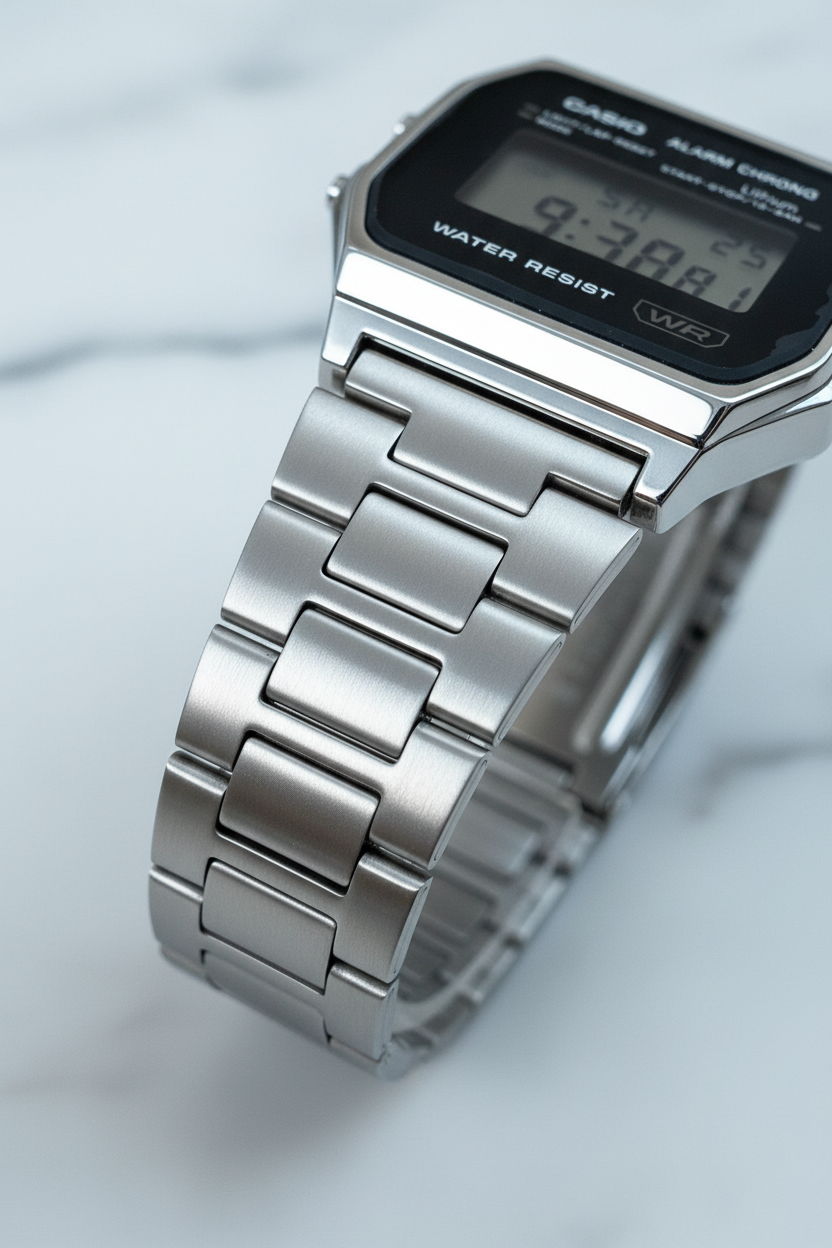 Dettaglio bracciale acciaio Casio