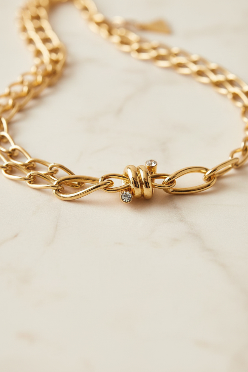 Ciondolo nodo con cristalli collana Guess