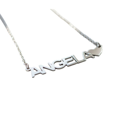 Dettaglio macro lettere nome acciaio inox 316L