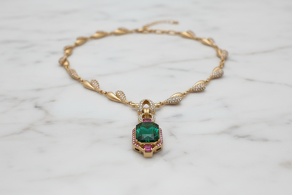 Dettaglio Pendente Smeraldo Pavé