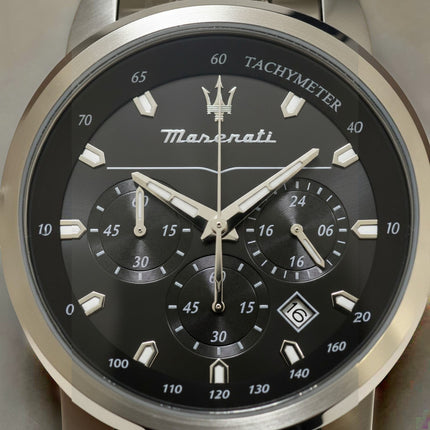 Maserati Cronografo - Macro quadrante antracite e indici baguette