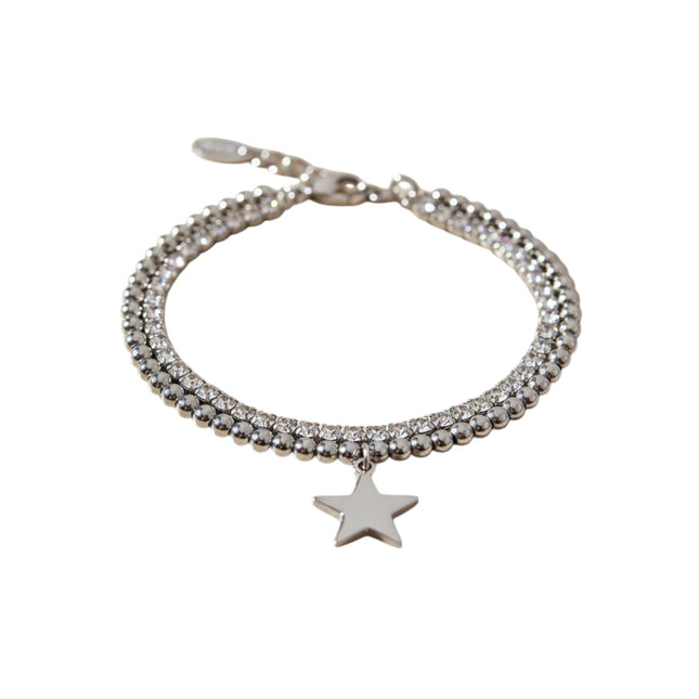 Design stratificato bracciale 2JEWELS - doppio filo con stella e cristalli