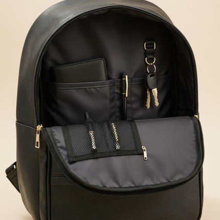 Dettaglio tasche frontali zaino