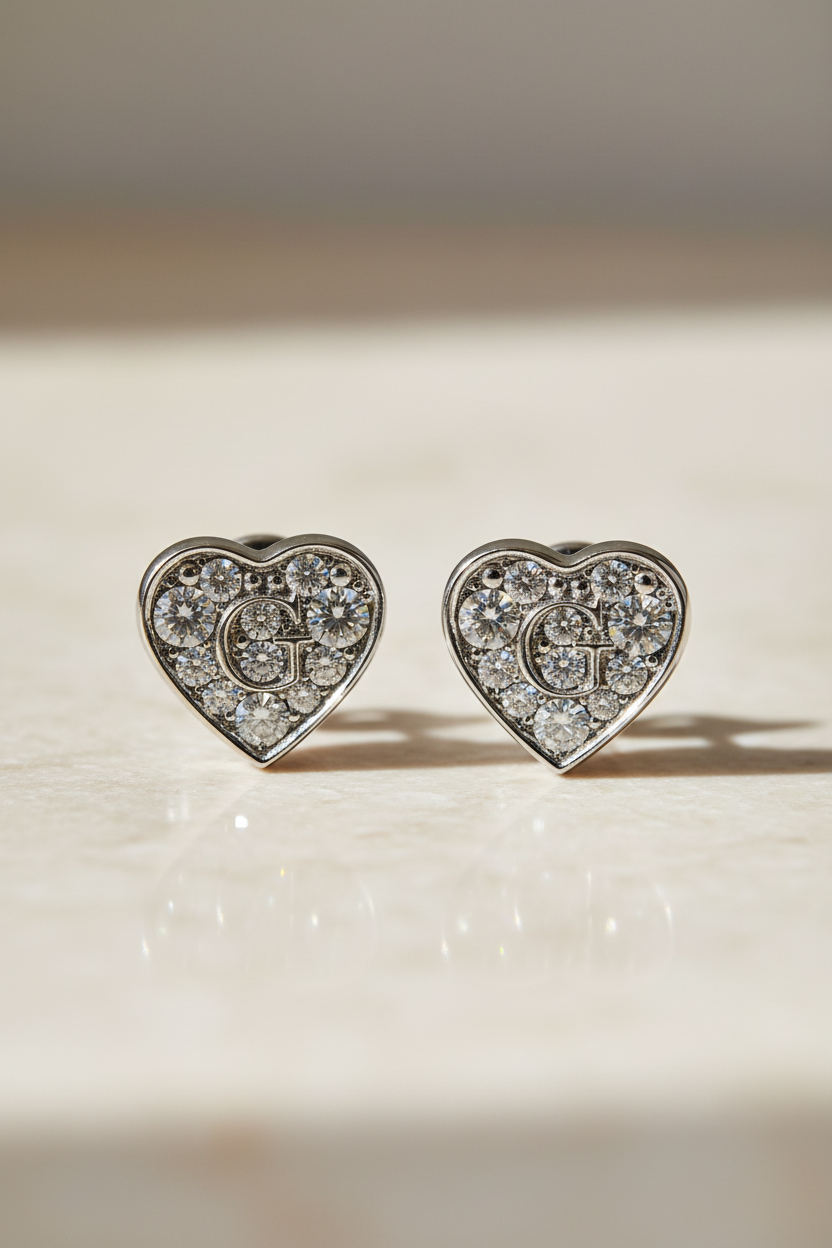 Dettaglio brillanti cristalli Swarovski orecchini GUESS