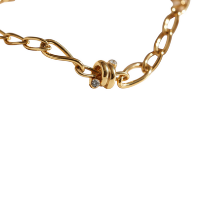 Dettaglio catena acciaio dorato collana Guess