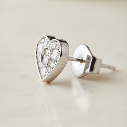 Profilo laterale orecchini cuore GUESS