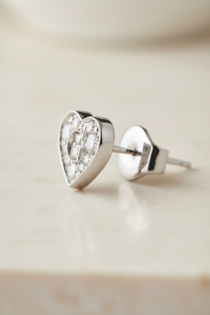 Profilo laterale orecchini cuore GUESS